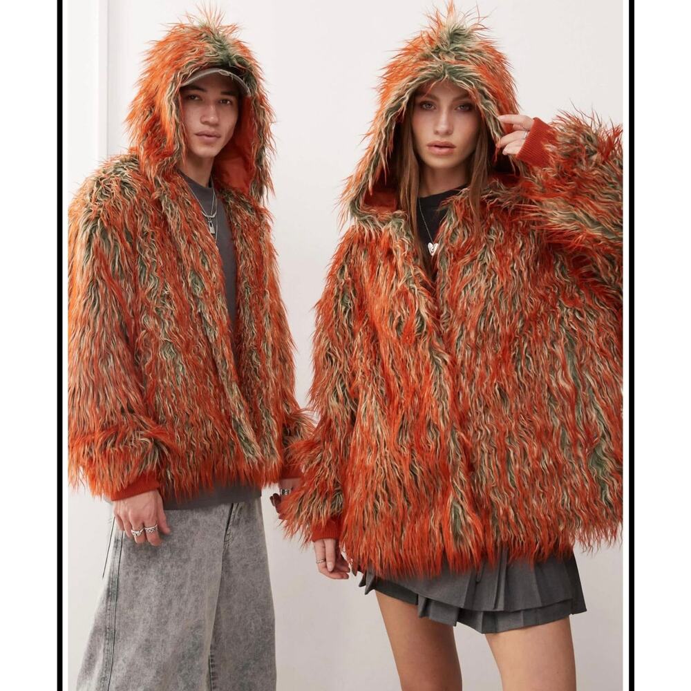 Collusion Overhead unisex  faux fur coat Small